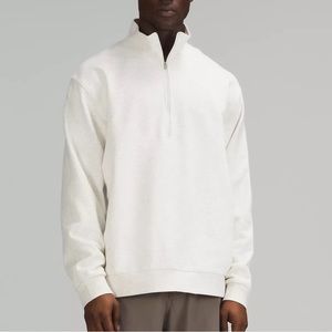 Lululemon French Terry Oversized Half Zip in Heather Bone Sz L